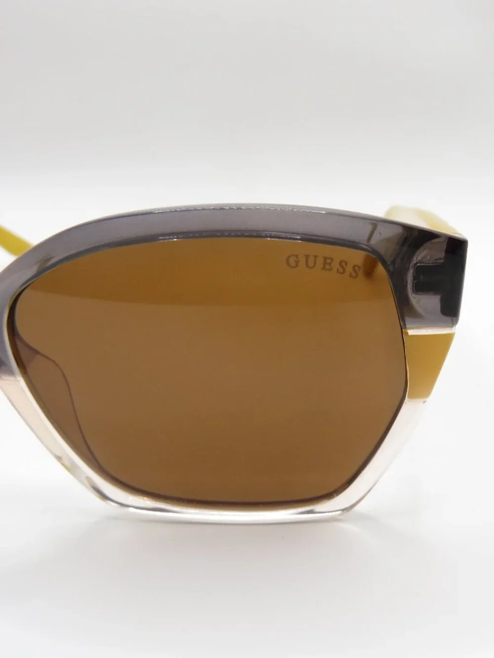 Guess New GU7912/S 41E Gray-Yellow-Clear/Brown Sunglasses.